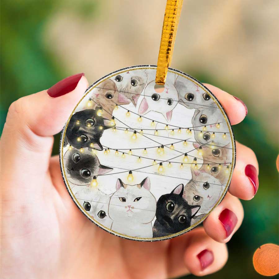 Cats-Family-Merry-Christmas-Gifts-Cat-Lover-Ceramic-Ornament Cats Family Merry Christmas Gifts Cat Lover Ceramic Ornament