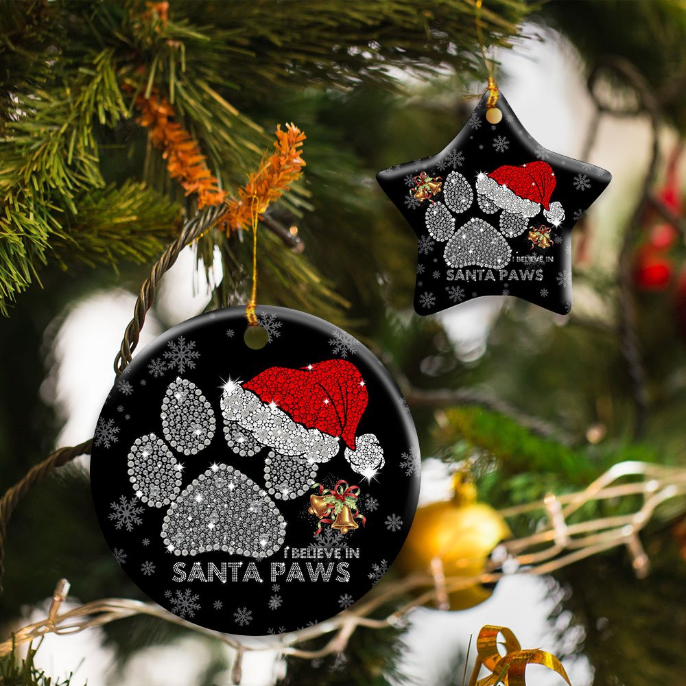 I-Believe-In-Santa-Paws.-Christmas-Dog-Lovers-Ceramic-Ornament I Believe In Santa Paws. Christmas Dog Lovers Ceramic Ornament