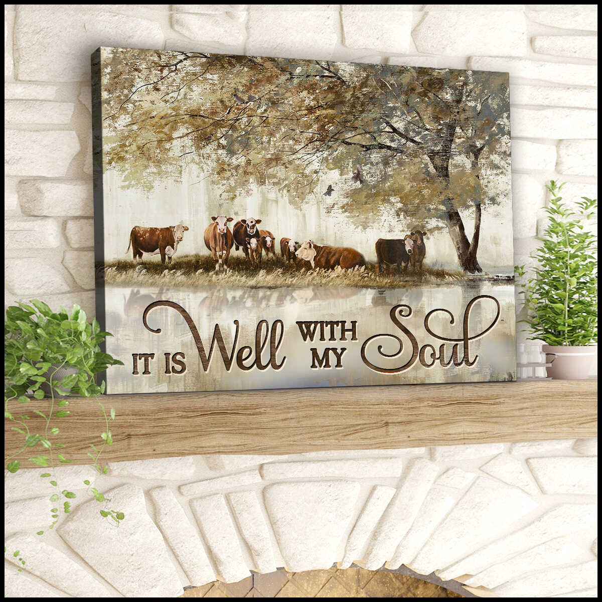 It-Is-Well-With-My-Soul-Hereford-Canvas-Wall-Art-Farmhouse-Decor It Is Well With My Soul Hereford Canvas Wall Art Farmhouse Decor