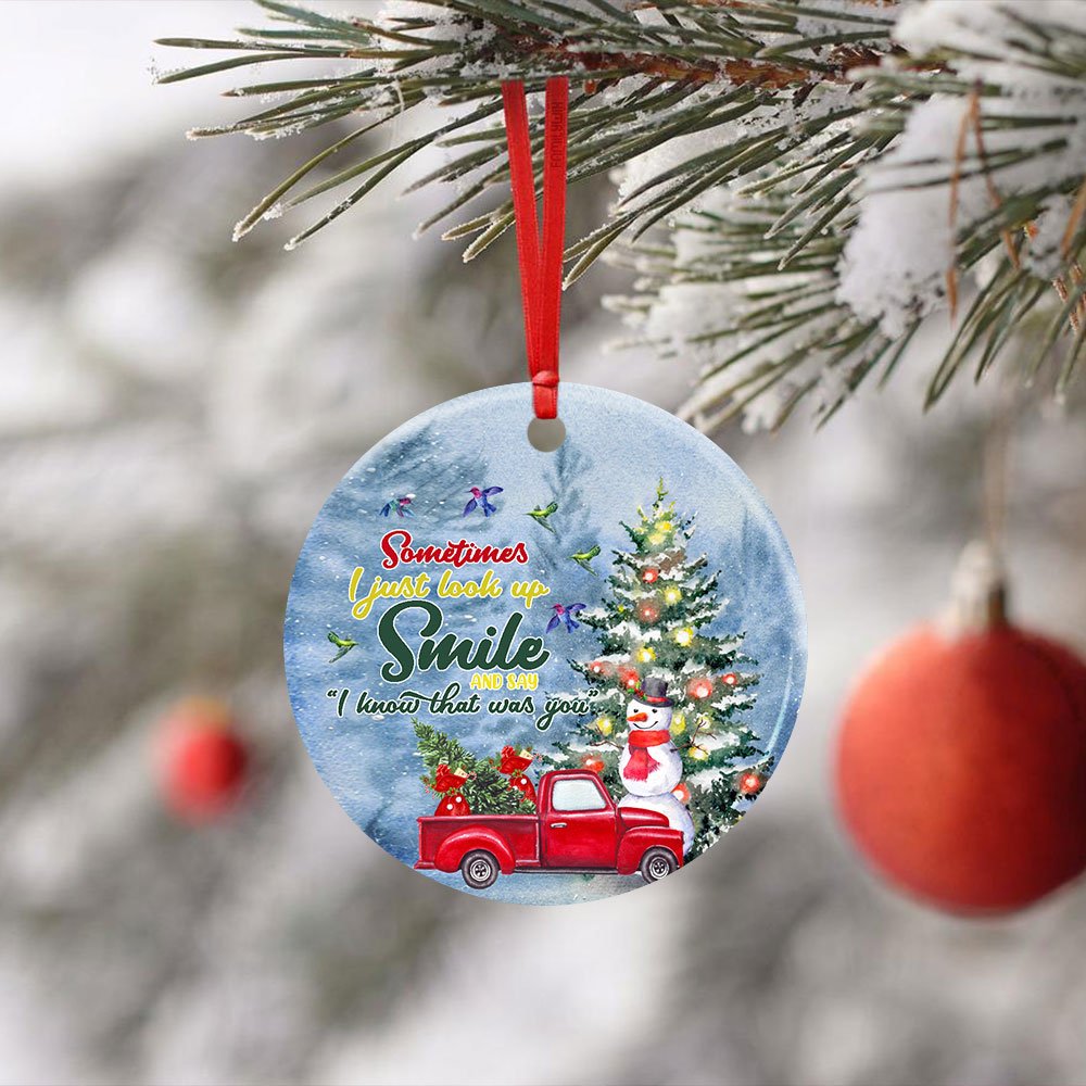 Sometimes-I-Just-Look-Up-Smile.-Hummingbird-Red-Truck-Christmas-Ceramic-Ornament-4