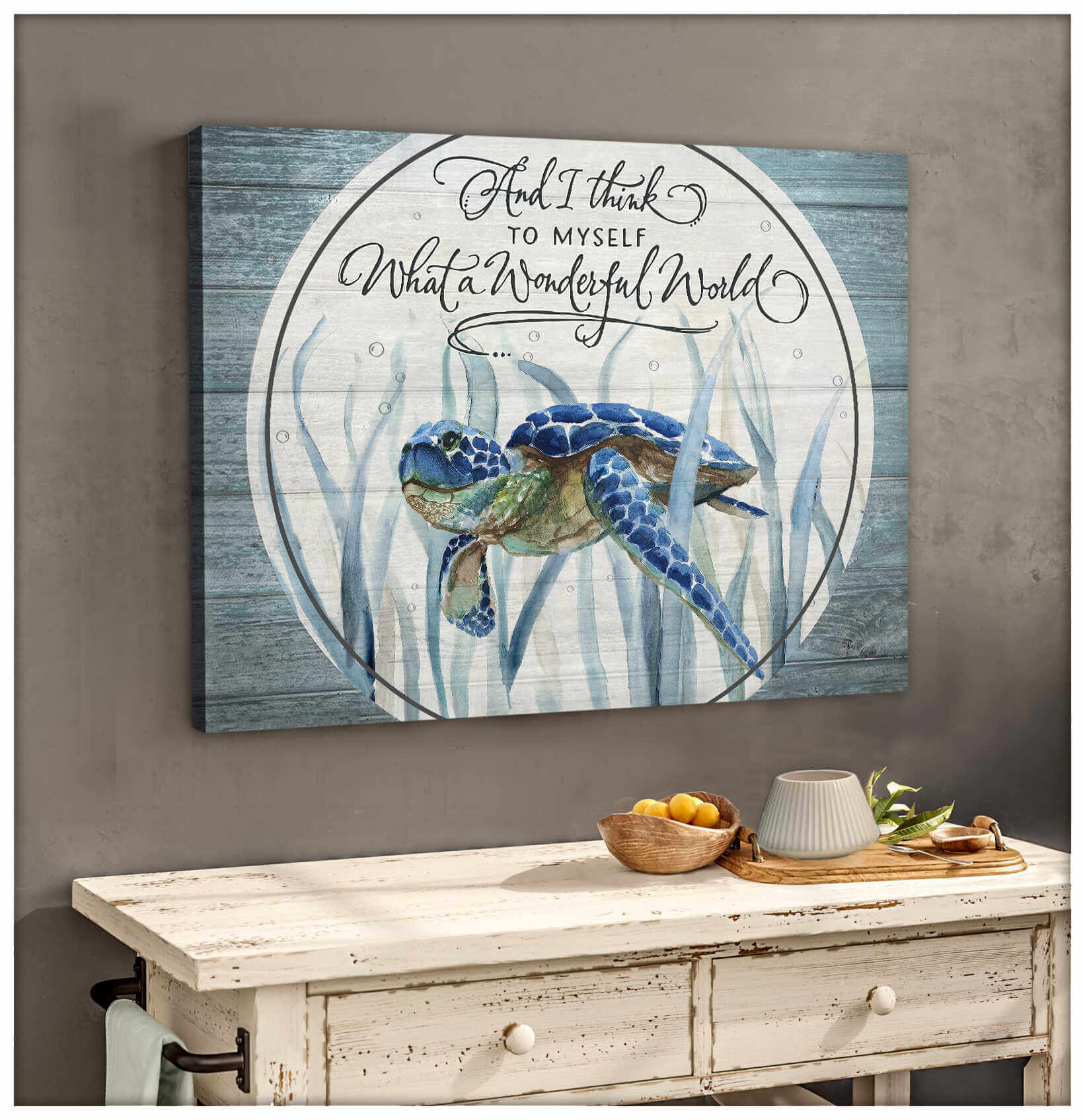 What-A-Wonderful-World-Sea-Turtle-Canvas-Prints-Wall-Art-Decor-2