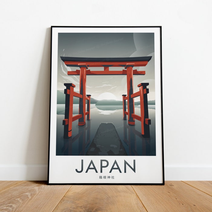 Japan-Travel-Canvas-Poster-Print-Hakone-Shrine-Japan-Print-Japan-Poster Japan Travel Canvas Poster Print - Hakone Shrine Japan Print Japan Poster