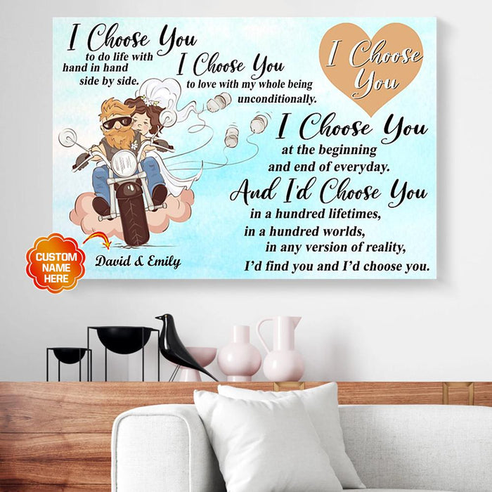 Personalized-Gift-For-Couple-Motorcycle-Canvas-Wall-Art-I-Choose-You-1