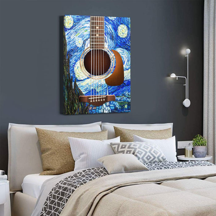 Starry-Night-Guitar-Canvas-Poster-Prints-Wall-Art-Decor-1