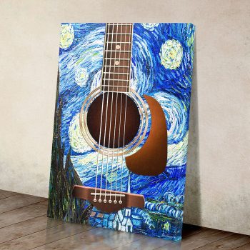Starry Night Guitar Canvas Poster Prints Wall Art Decor