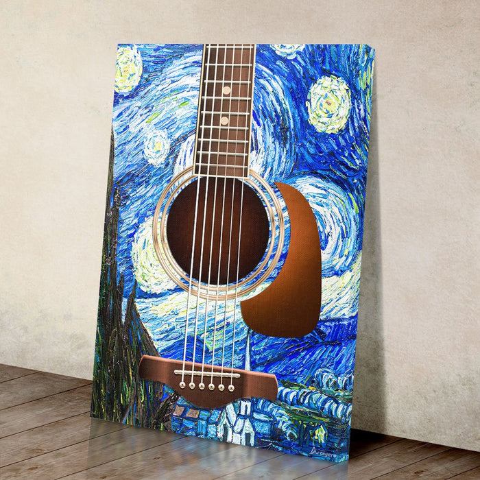 Starry-Night-Guitar-Canvas-Poster-Prints-Wall-Art-Decor Starry Night Guitar Canvas Poster Prints Wall Art Decor