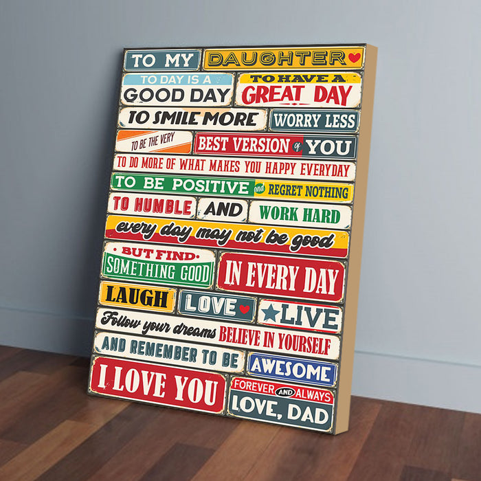 To-My-Daughter-Dad-Love-Canvas-Poster-Prints-Wall-Art-Decor To My Daughter Dad Love Canvas Poster Prints Wall Art Decor