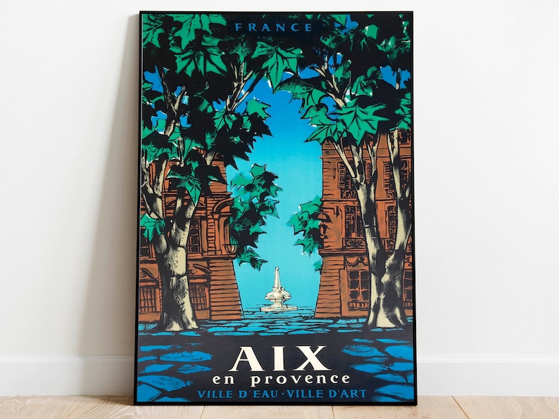 Aix-en-Provence-Travel-Poster-Vintage-Travel-Print-France-Wall-Art-Print-Canvas-Print-Wall-Decor-Hanger-Framed-Print Aix en Provence Travel Poster Vintage Travel Print France Wall Art Print Canvas Print Wall Decor Hanger Framed Print