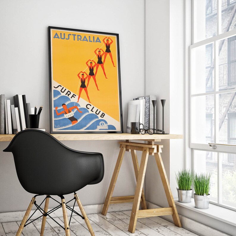 Australia-Travel-Poster-Vintage-Travel-Print-Australia-Wall-Art-Print-Canvas-Print-Wall-Decor-Hanger-Framed-Print-1