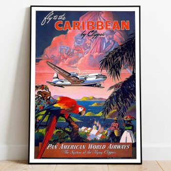 Caribbean Travel Poster Vintage Travel Print Caribbean Wall Art Print Canvas Print Wall Decor Hanger Framed Print
