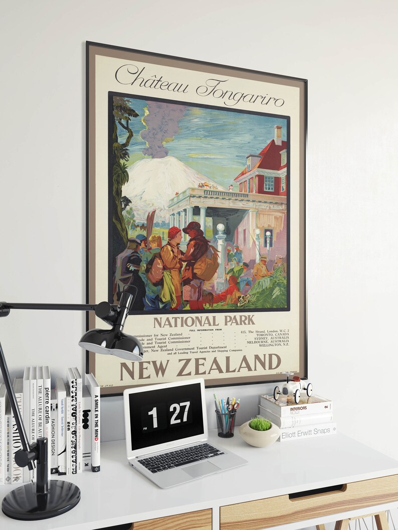 Chateau-Tongariro-New-Zealand-Vintage-Travel-Poster-Wall-Prints-s-Wall-Art-Decor-Hanger-Framed-Print-1