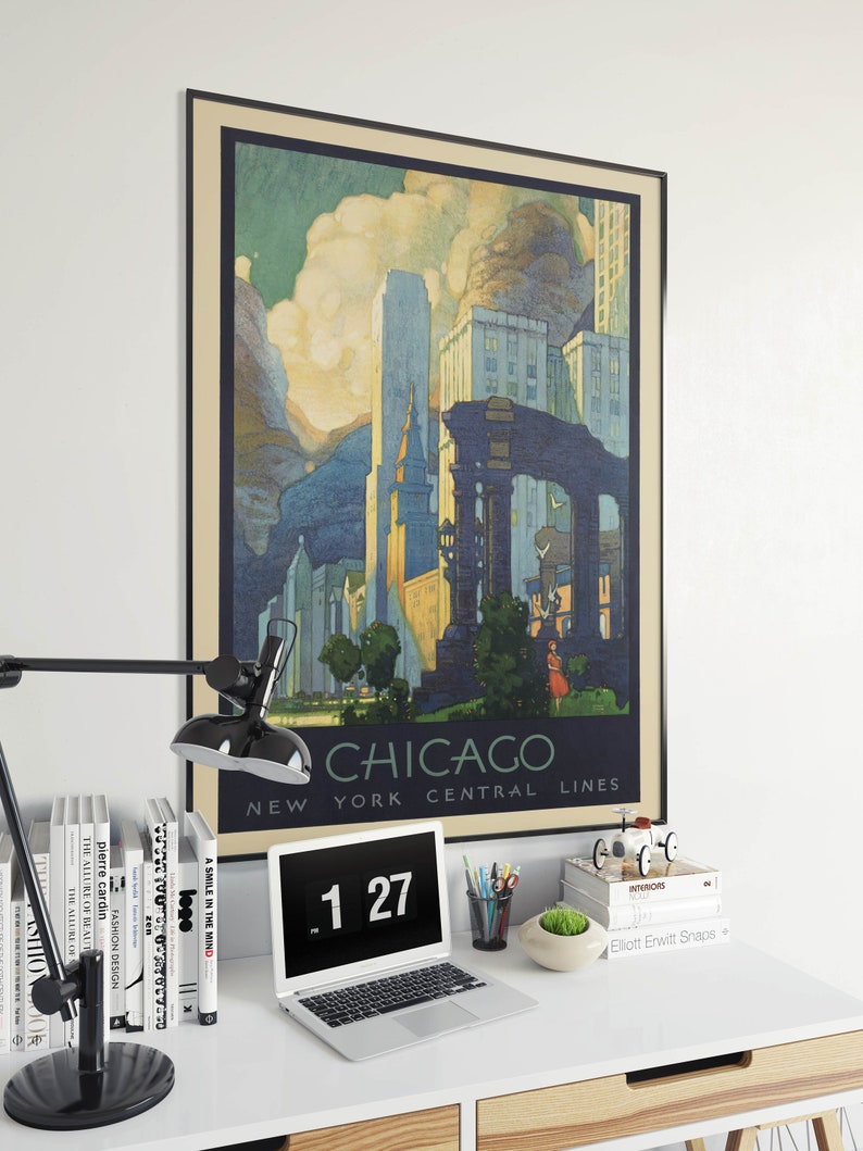 Chicago-Poster-Vintage-Wall-Art-Canvas-Poster-Art-s-Vintage-Travel-Print-Hanger-Framed-Print-Wall-Prints-1