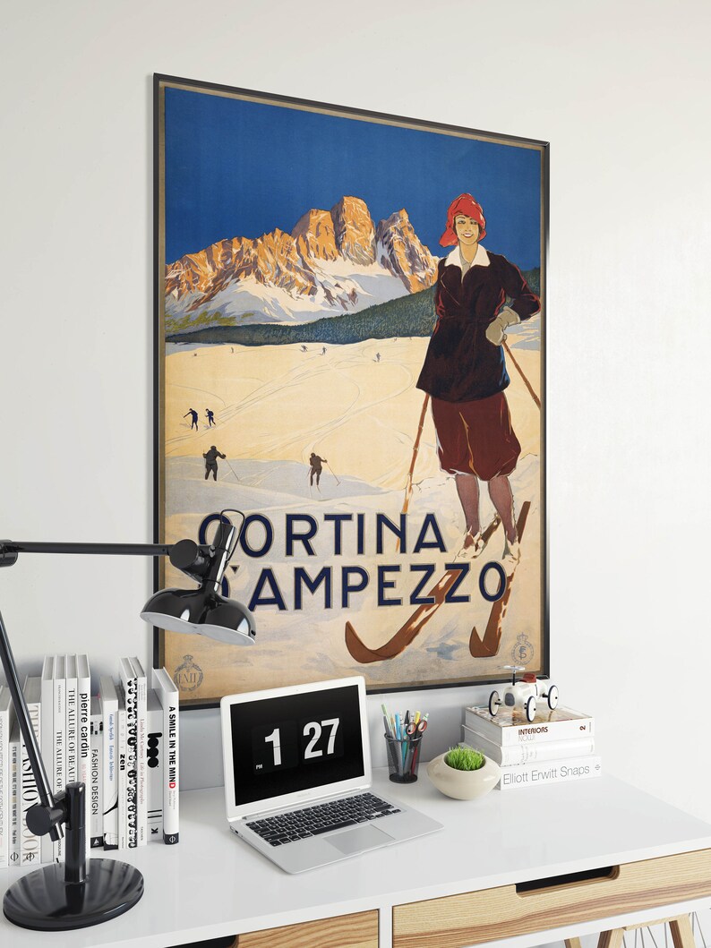 Cortina-dAmpezzo-Vintage-Poster-Italy-Vintage-Travel-Prints-Framed-Prints-Wall-Prints-Hanger-Framed-Print-Poster-Art-1