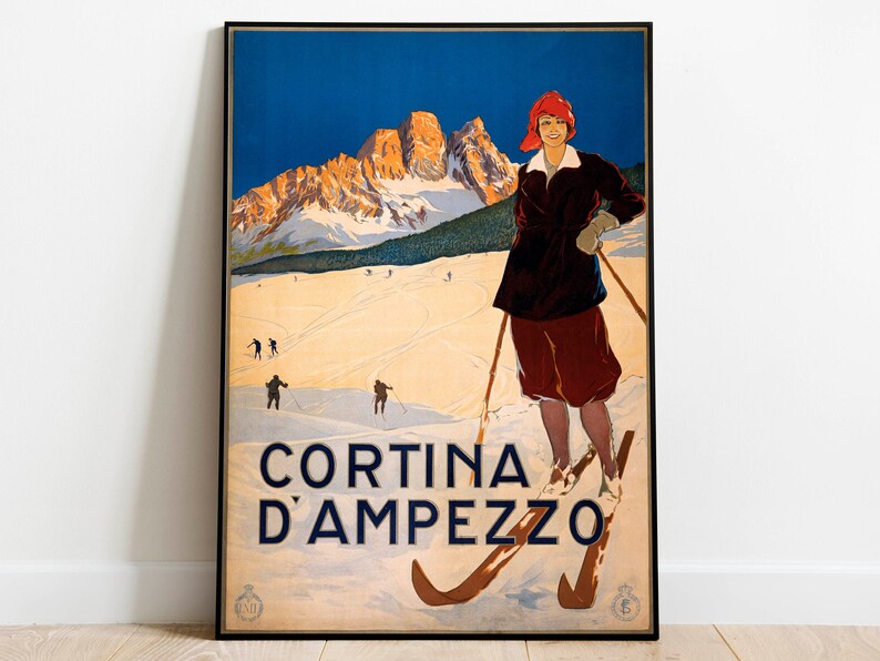 Cortina-dAmpezzo-Vintage-Poster-Italy-Vintage-Travel-Prints-Framed-Prints-Wall-Prints-Hanger-Framed-Print-Poster-Art Cortina d'Ampezzo Vintage Poster Italy Vintage Travel Prints Framed Prints Wall Prints Hanger Framed Print Poster Art