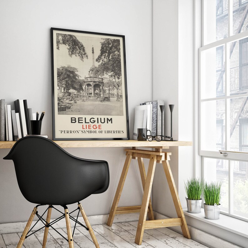 Liege-Belgium-Vintage-Travel-Poster-Framed-Prints-Hanger-Framed-Print-Canvas-Print-Wall-Decor-Poster-Art-Wall-Art-Prints-1