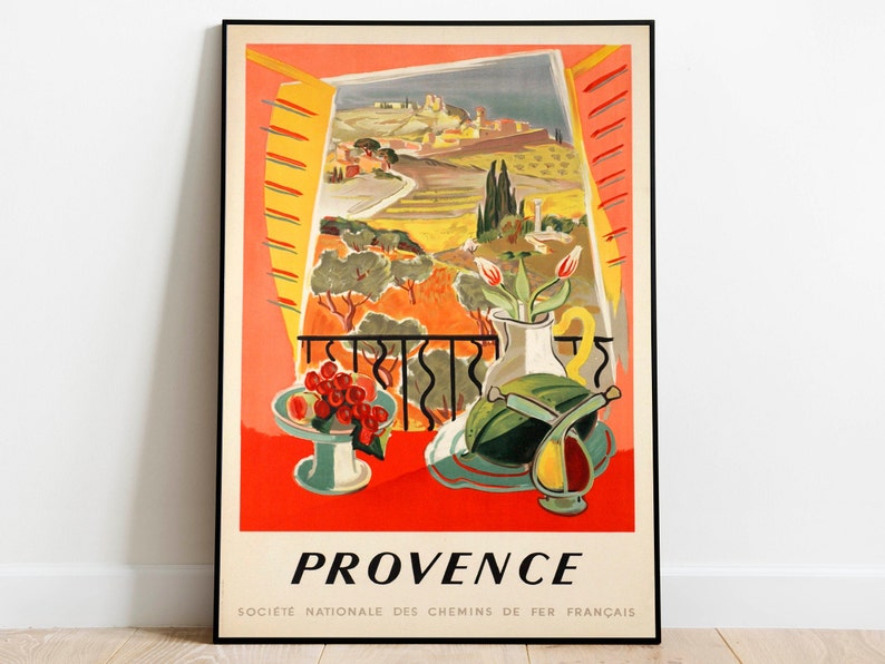 Provence-Travel-Poster-Vintage-Travel-Print-France-Wall-Art-Print-Canvas-Print-Wall-Decor-Hanger-Framed-Print Provence Travel Poster Vintage Travel Print France Wall Art Print Canvas Print Wall Decor Hanger Framed Print