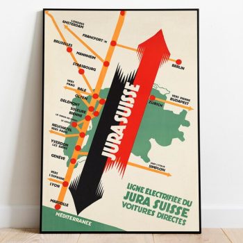 Switzerland Poster Art Jura Vintage Travel Poster Wall Art Canvas Print Wall Art Decor