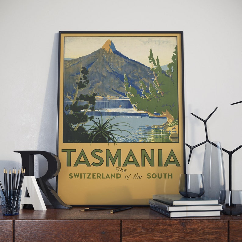 Tasmania-Poster-Vintage-Framed-Art-Tasmania-Vintage-Travel-Poster-Canvas-Print-Wall-Art-Wall-Prints-Poster-Art-Wall-Art-Decor-1