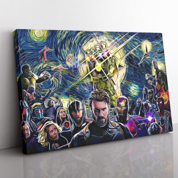 Avengers Starry Night Infinity War Canvas Poster Print Wall Art Decor