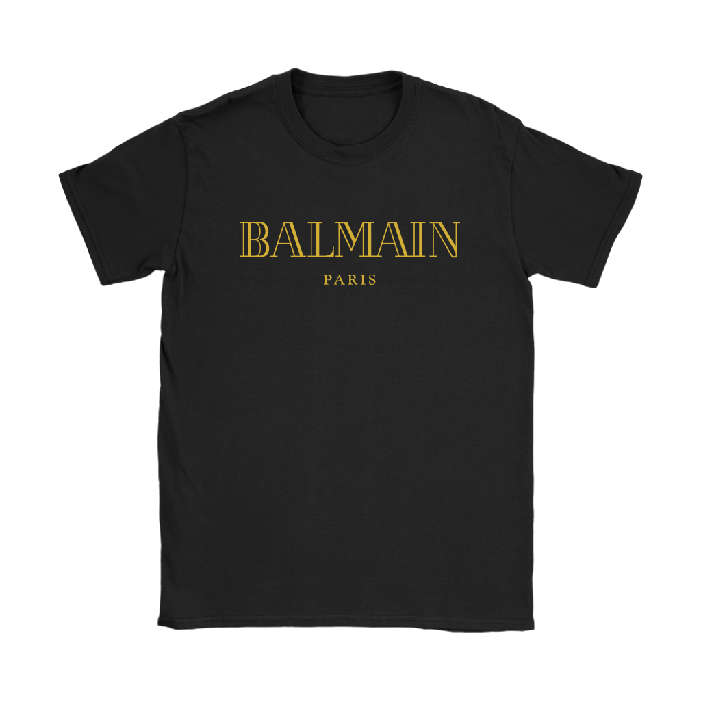 Balmain-Gold-Logo-Unisex-T-Shirt-Kid-Tshirt-LTS292 Balmain Gold Logo Unisex T-Shirt Kid Tshirt LTS292