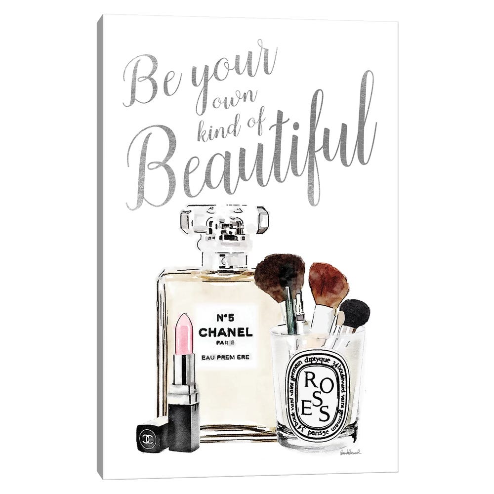 Be-Your-Own-Kind-Of-Beauty-Silver-Makeup-Black-Framed-Canvas-Stretched-Wrapped-Canvas-Print-Wall-Art-Decor-1 Stretched Wrapped Canvas Print