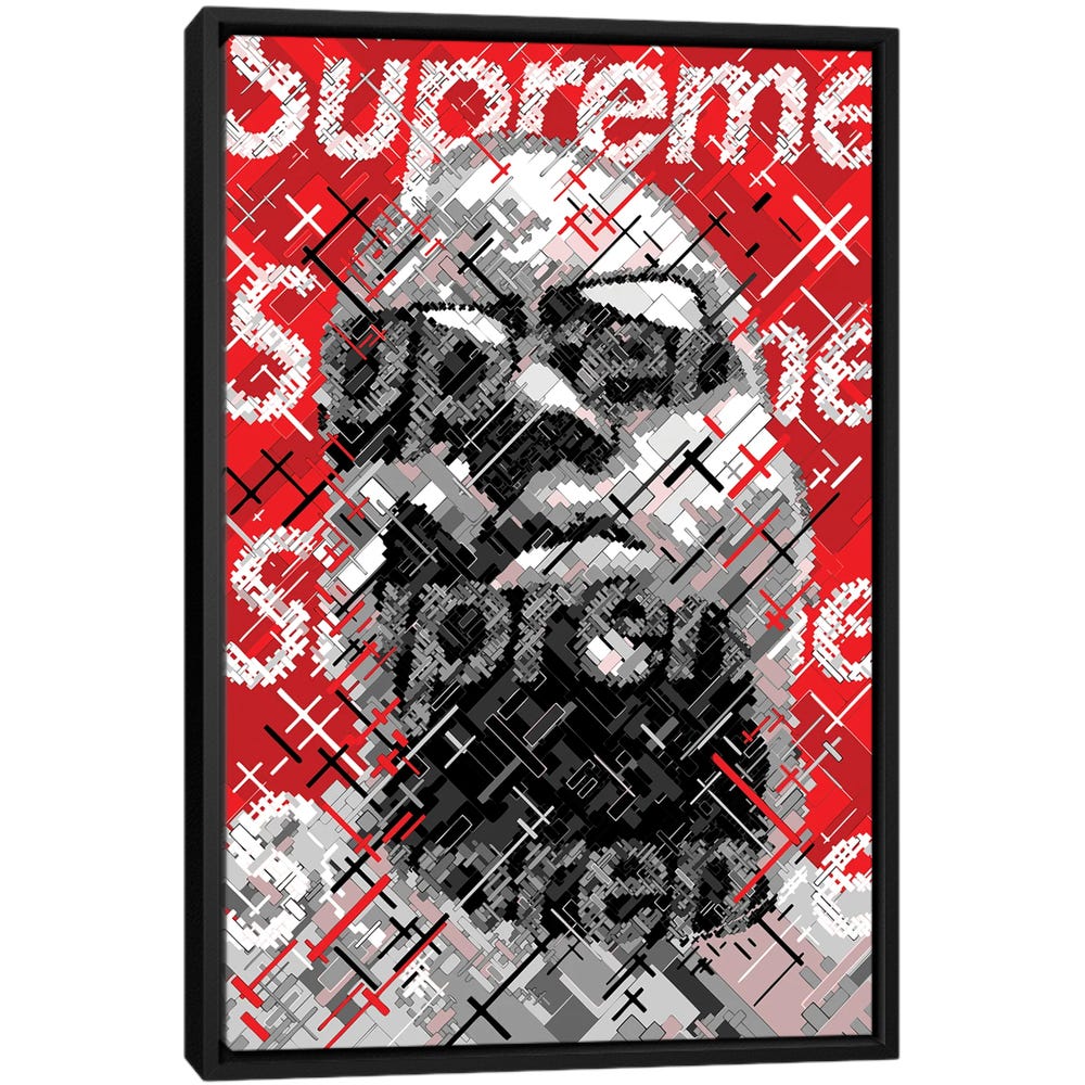 Big-Supreme-Black-Framed-Canvas-Stretched-Wrapped-Canvas-Print-Wall-Art-Decor Big Supreme - Black Framed Canvas