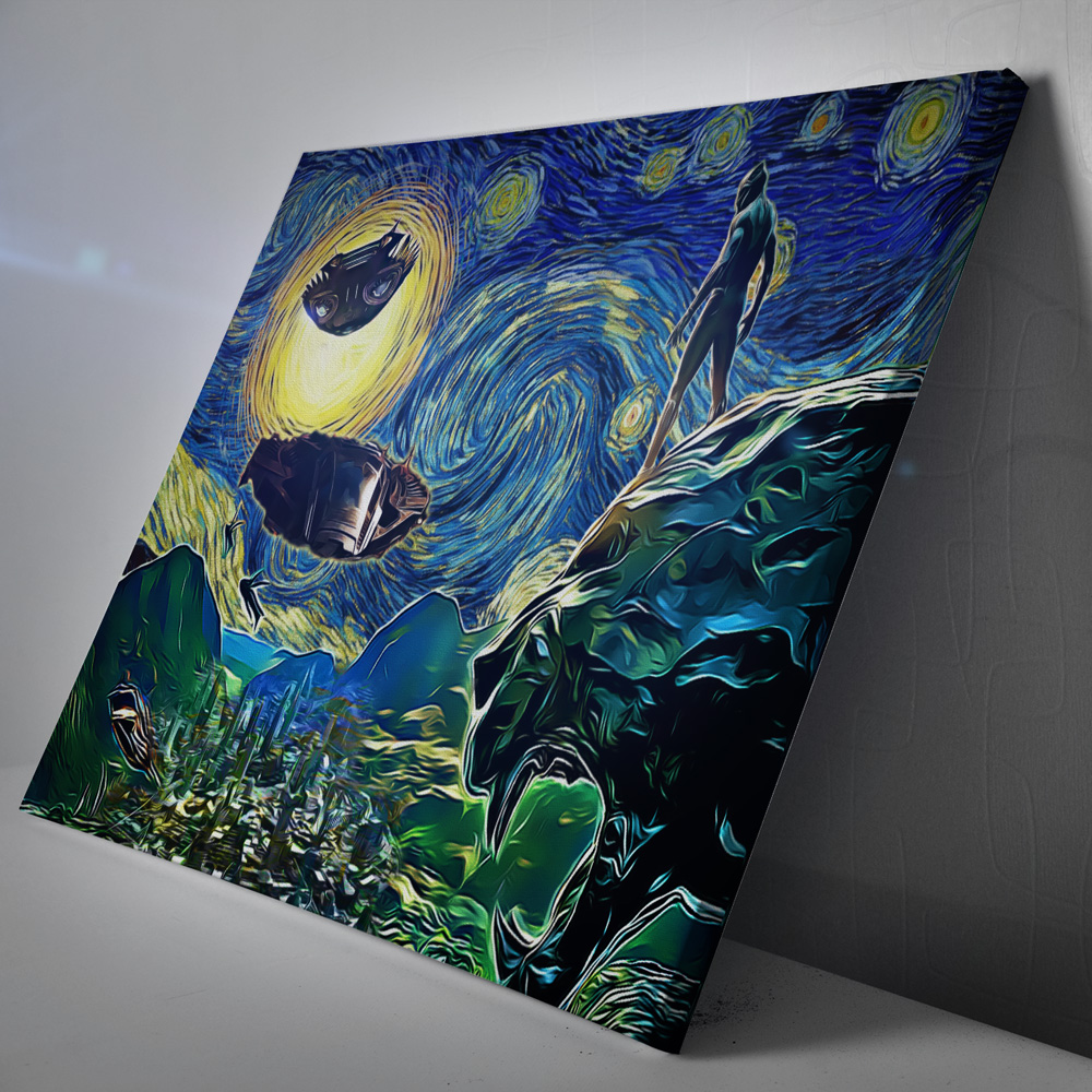 Black-Panther-Starry-Night-Wakanda-Canvas-Poster-Print-Wall-Art-Decor-1