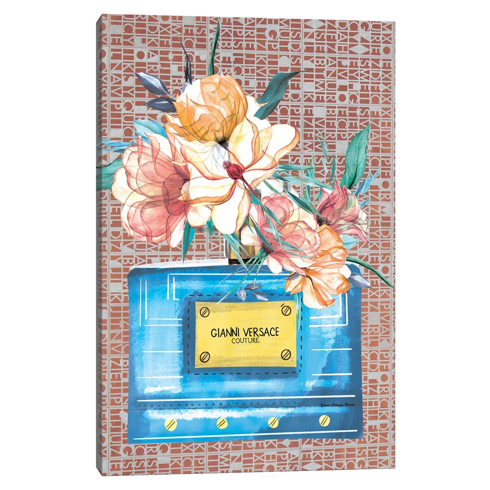 Blue-Versace-Black-Framed-Canvas-Stretched-Wrapped-Canvas-Print-Wall-Art-Decor-1 Stretched Wrapped Canvas Print