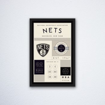 Brooklyn Nets Stats Canvas Poster Print - Wall Art Decor