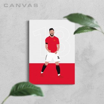 Bruno Fernandes Manchester United Football Canvas Poster Print Wall Art Decor