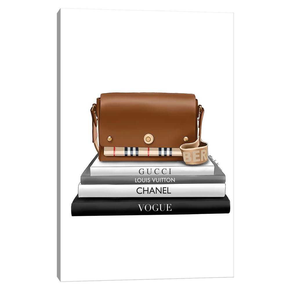 Burberry-Bag-Black-Framed-Canvas-Stretched-Wrapped-Canvas-Print-Wall-Art-Decor-1 Stretched Wrapped Canvas Print