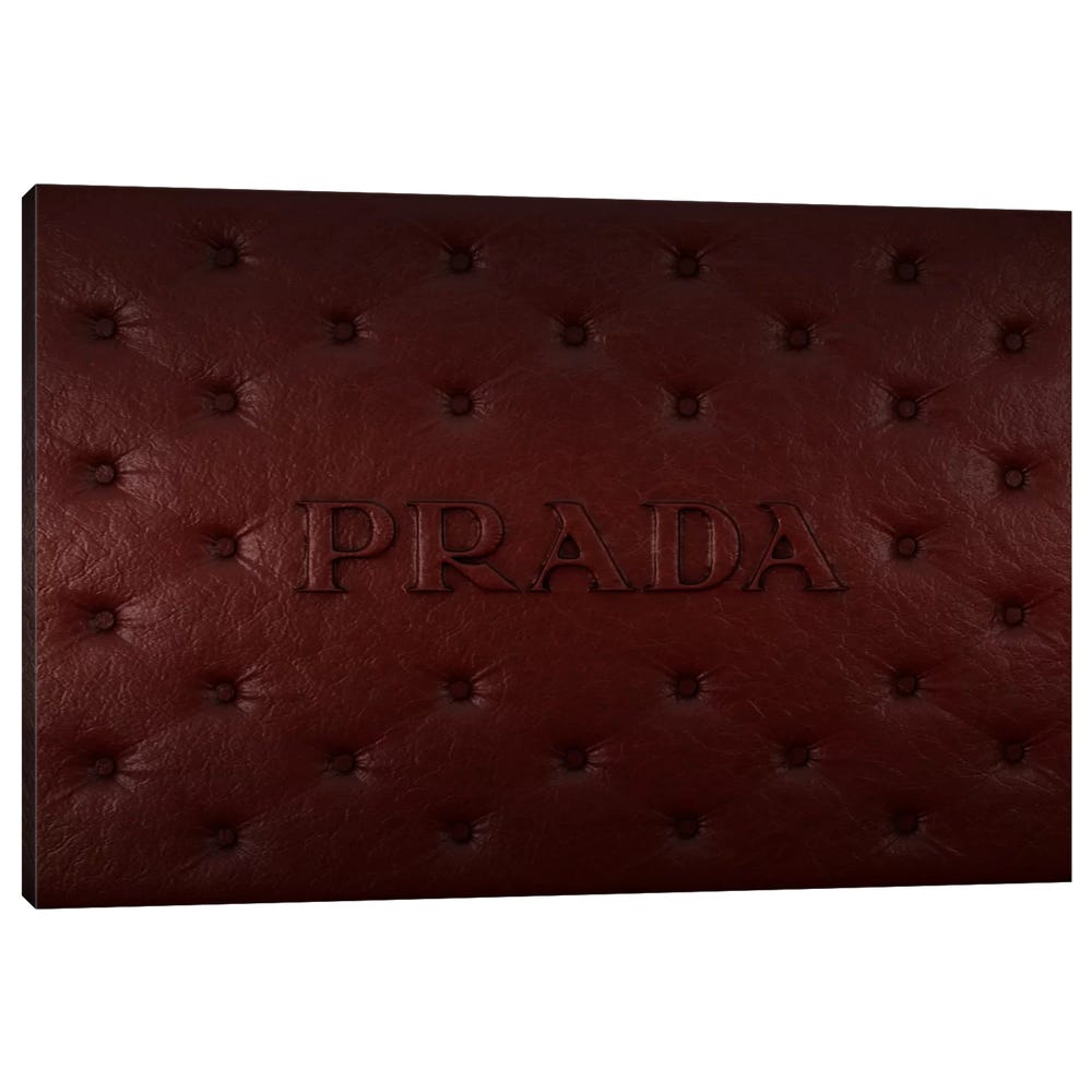 Burgundy-Prada-Black-Framed-Canvas-Stretched-Wrapped-Canvas-Print-Wall-Art-Decor-1 Stretched Wrapped Canvas Print
