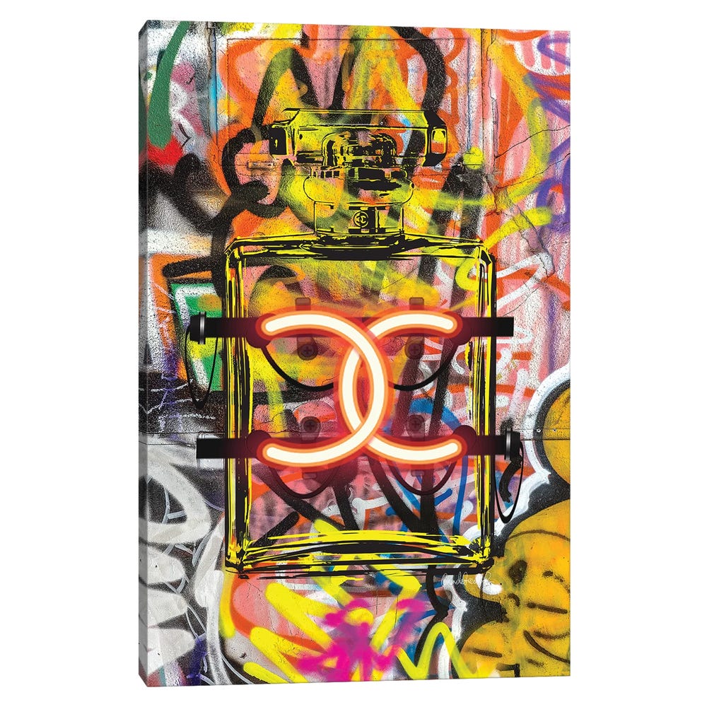 CC-Neon-Graffiti-Black-Framed-Canvas-Stretched-Wrapped-Canvas-Print-Wall-Art-Decor-1 Stretched Wrapped Canvas Print