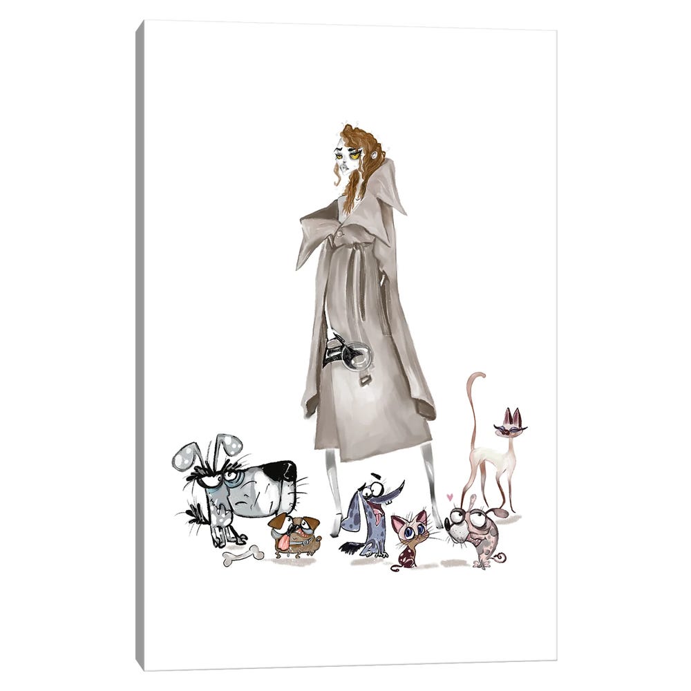 Cartoon-World-And-Balenciaga-Black-Framed-Canvas-Stretched-Wrapped-Canvas-Print-Wall-Art-Decor-1 Stretched Wrapped Canvas Print