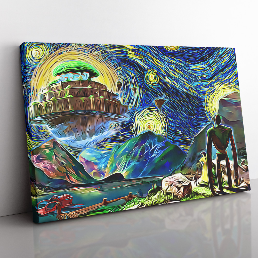 Castle-in-the-Sky-Starry-Night-Studio-Ghibli-Canvas-Poster-Print-Wall-Art-Decor Castle in the Sky Starry Night Studio Ghibli Canvas Poster Print Wall Art Decor