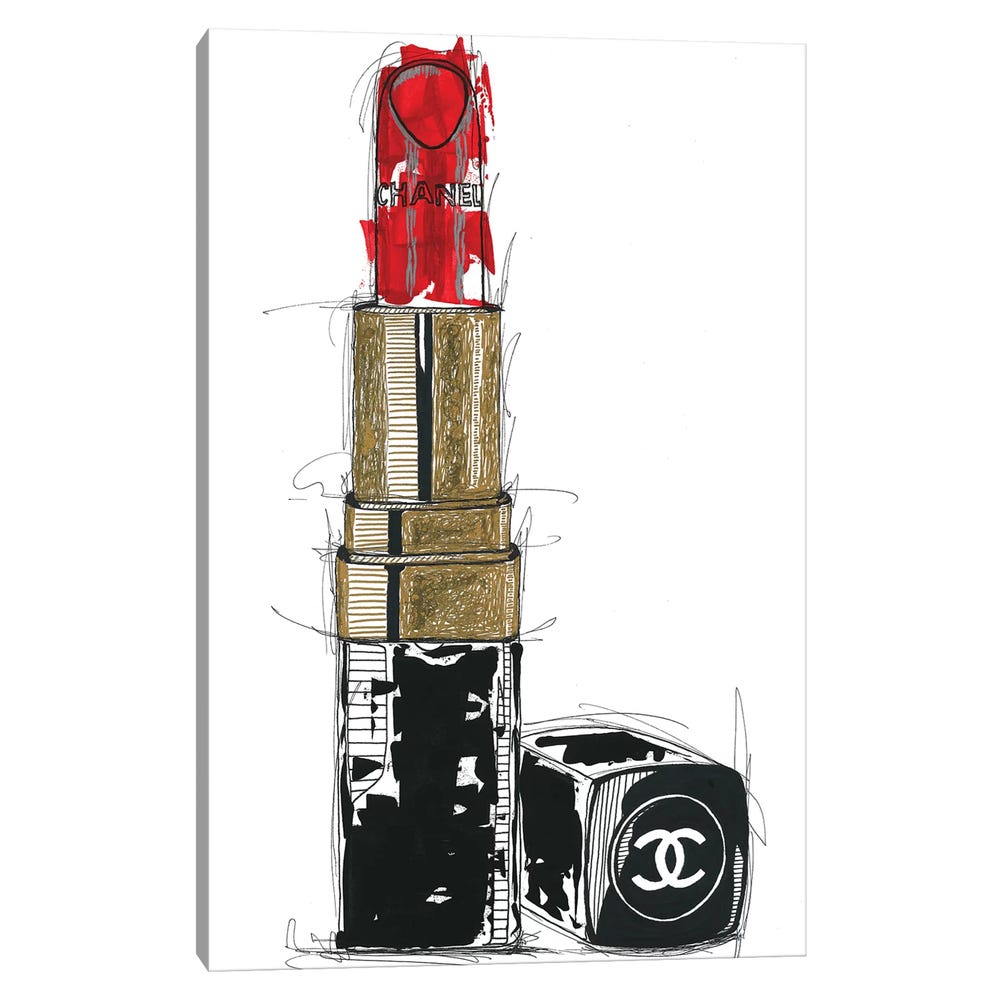 Chanel-Rouge-Black-Framed-Canvas-Stretched-Wrapped-Canvas-Print-Wall-Art-Decor-1 Stretched Wrapped Canvas Print