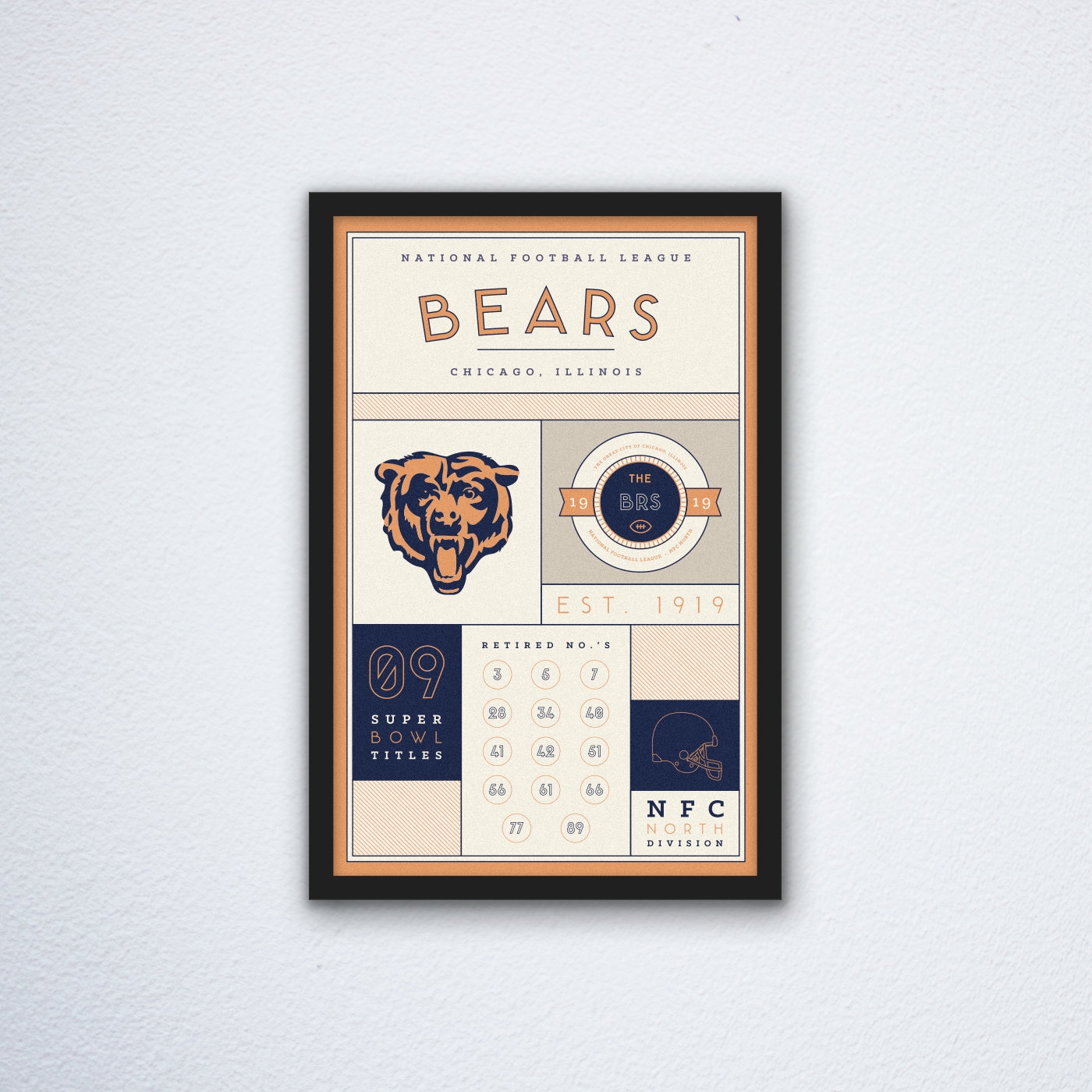 Chicago-Bears-Stats-Canvas-Poster-Print-Wall-Art-Decor Chicago Bears Stats Canvas Poster Print - Wall Art Decor