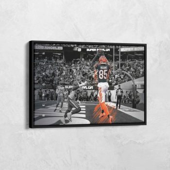 Cincinnati Bengals Poster Bengals Canvas Tee Higgins Super Bowl LVI NFL Art Prints Sport Wall Art American Football Poster