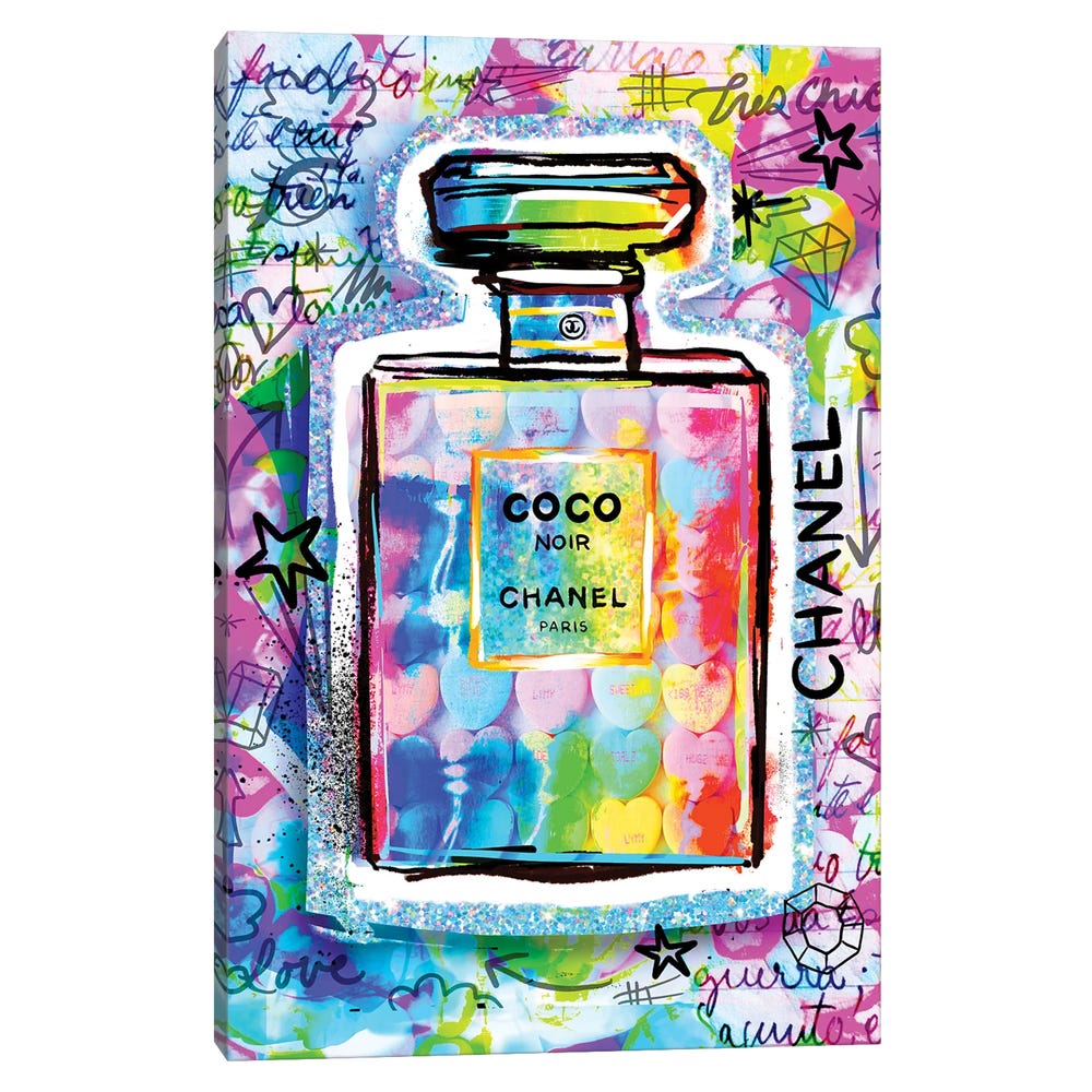 Coco-Perfume-Black-Framed-Canvas-Stretched-Wrapped-Canvas-Print-Wall-Art-Decor-1 Stretched Wrapped Canvas Print