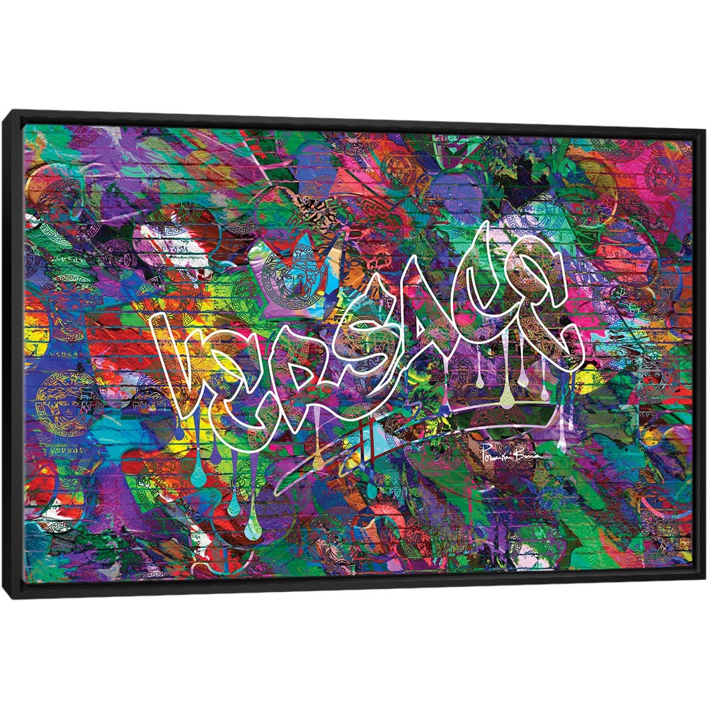 Couture-Culture-Versace-Black-Framed-Canvas-Stretched-Wrapped-Canvas-Print-Wall-Art-Decor Couture Culture - Versace - Black Framed Canvas