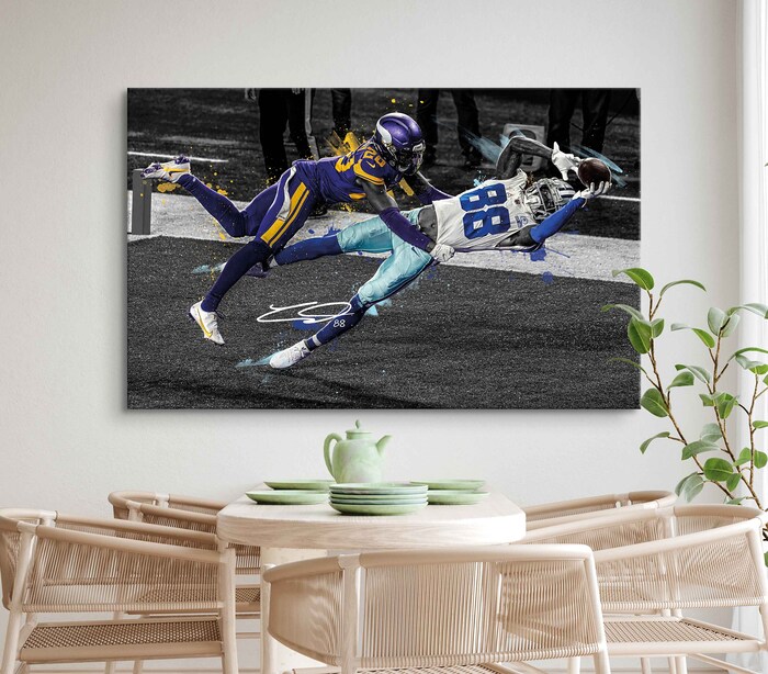 Dallas-Cowboys-Canvas-Print-CeeDee-Lamb-Unbelievable-TD-Catch-Minnesota-NFL-Art-Prints-Sport-Wall-Art-Football-Poster-3