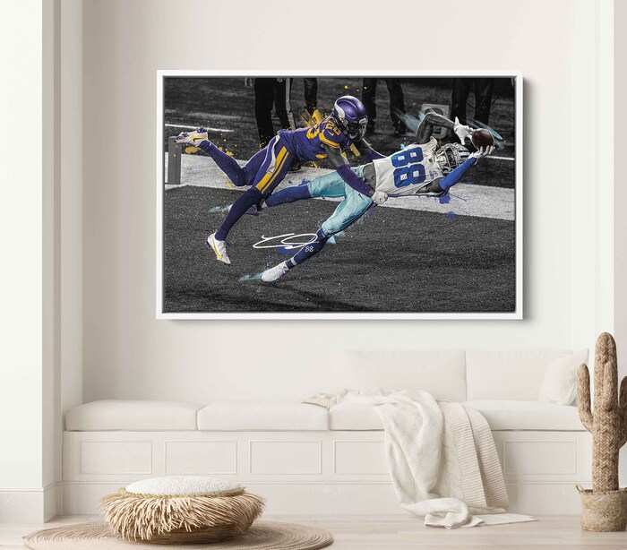 Dallas-Cowboys-Canvas-Print-CeeDee-Lamb-Unbelievable-TD-Catch-Minnesota-NFL-Art-Prints-Sport-Wall-Art-Football-Poster-4