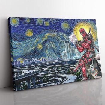 Deadpool Starry Night Canvas Poster Print Wall Art Decor