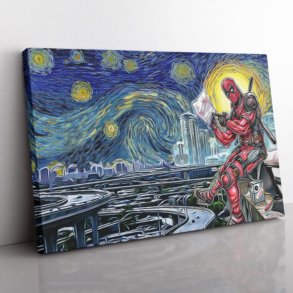 Deadpool-Starry-Night-Canvas-Poster-Print-Wall-Art-Decor Deadpool Starry Night Canvas Poster Print Wall Art Decor