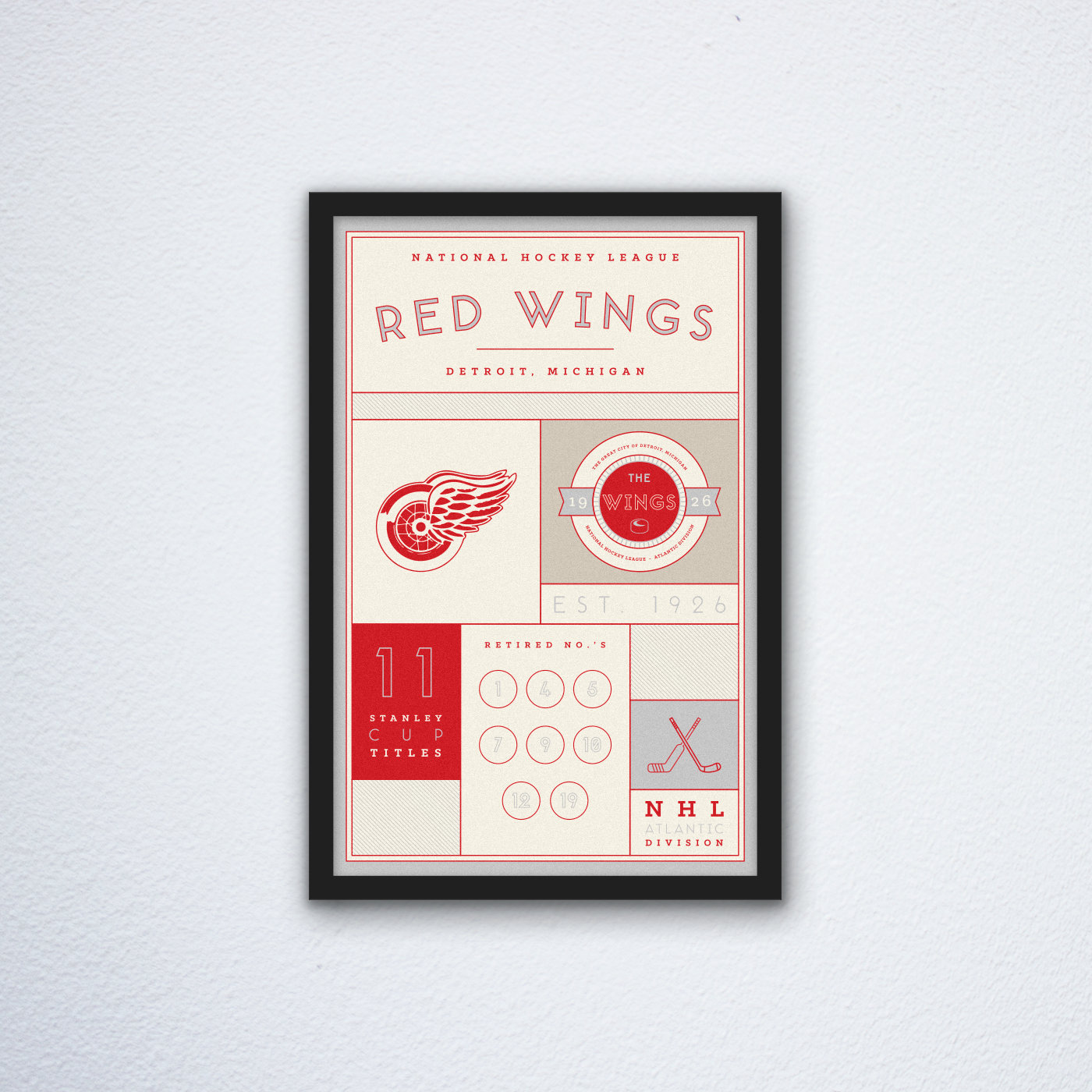 Detroit-Red-Wings-Stats-Canvas-Poster-Print-Wall-Art-Decor Detroit Red Wings Stats Canvas Poster Print - Wall Art Decor