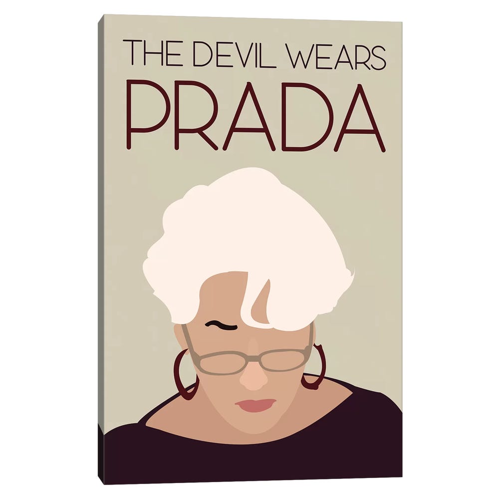 Devil-Wears-Prada-Minimalist-Poster-Black-Framed-Canvas-Stretched-Wrapped-Canvas-Print-Wall-Art-Decor-1 Stretched Wrapped Canvas Print