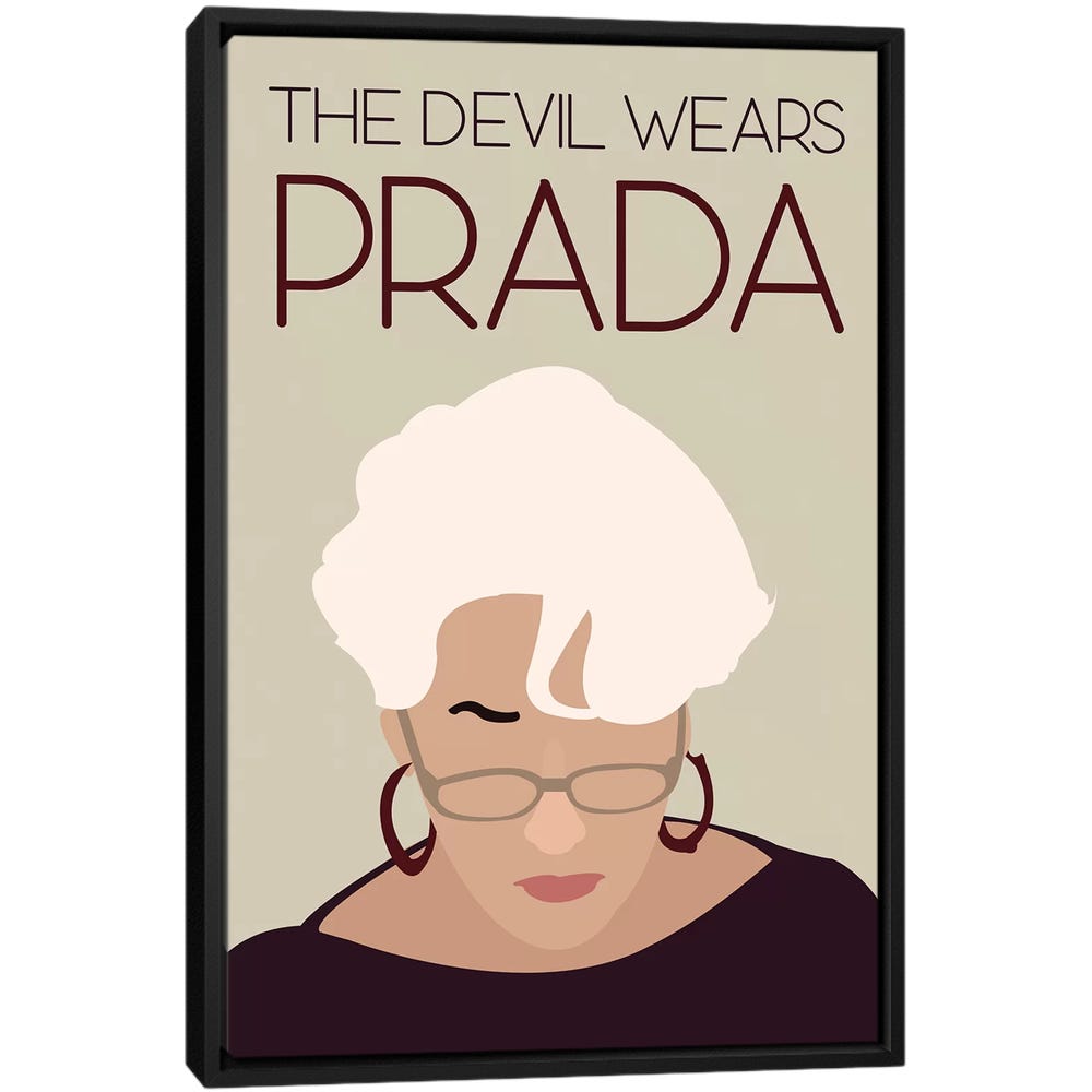 Devil-Wears-Prada-Minimalist-Poster-Black-Framed-Canvas-Stretched-Wrapped-Canvas-Print-Wall-Art-Decor Devil Wears Prada Minimalist Poster - Black Framed Canvas