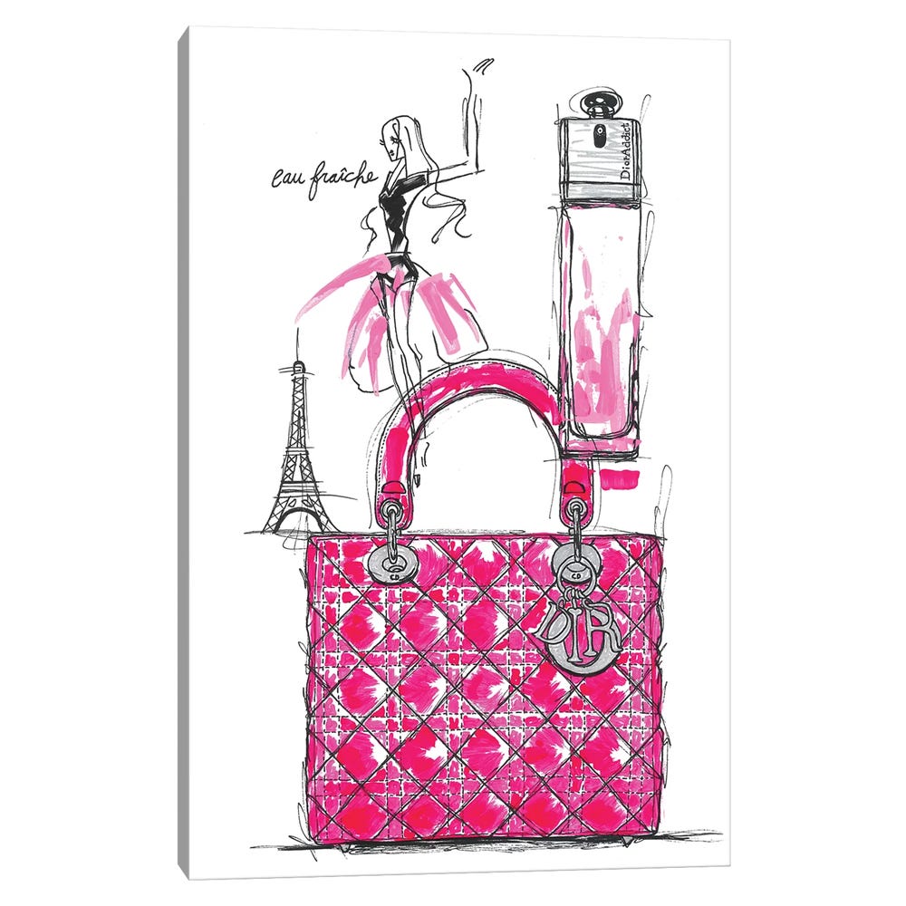 Dior-Addict-Black-Framed-Canvas-Stretched-Wrapped-Canvas-Print-Wall-Art-Decor-1 Stretched Wrapped Canvas Print