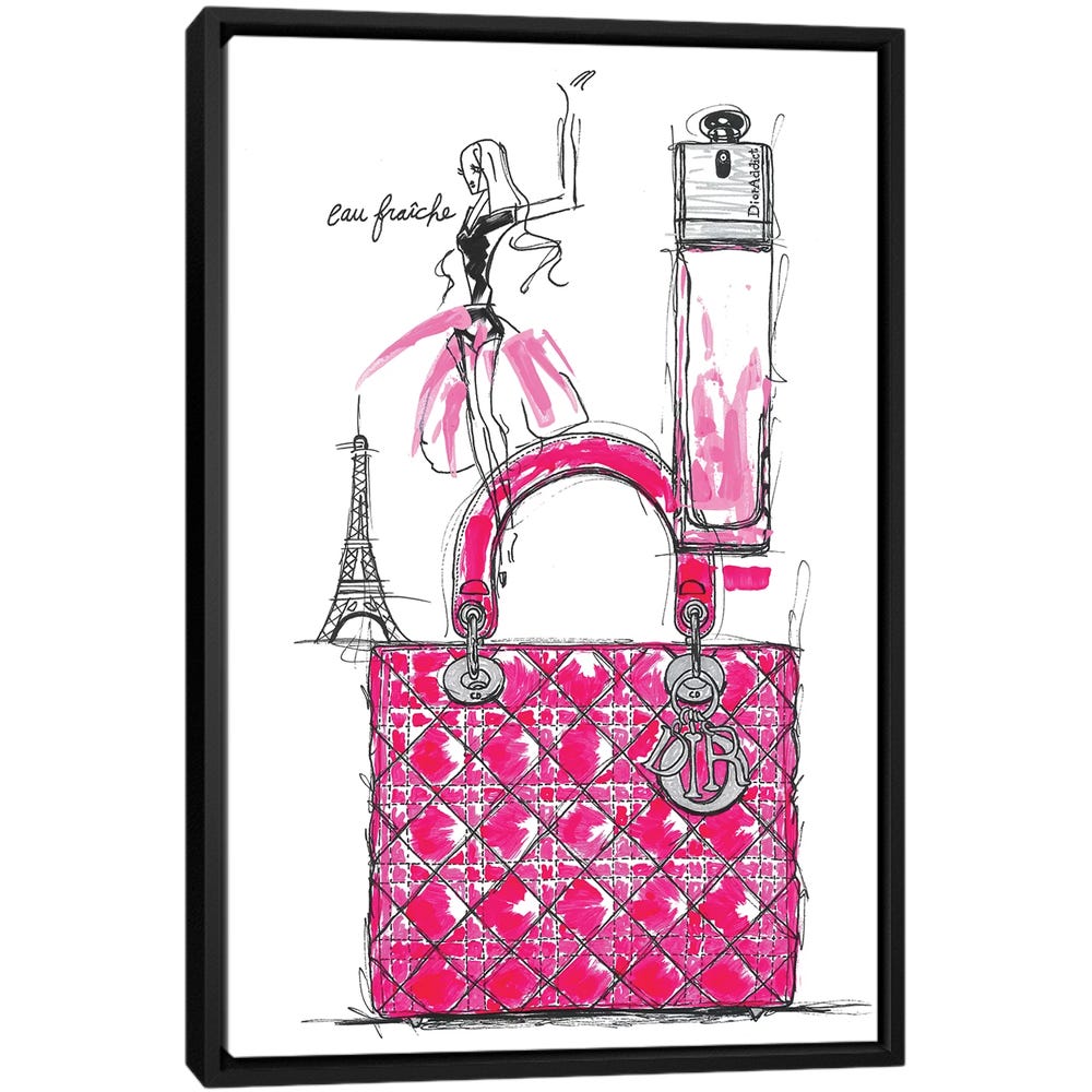 Dior-Addict-Black-Framed-Canvas-Stretched-Wrapped-Canvas-Print-Wall-Art-Decor Dior Addict - Black Framed Canvas