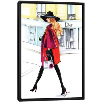 Dior Lady - Black Framed Canvas
